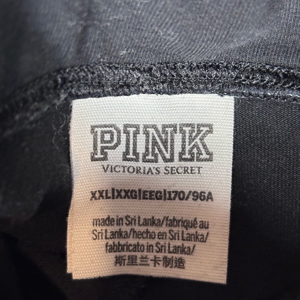 PINK Victoria’s Secret Rainbow LOVE PINK Black Leggings XXL High Rise - Picture 3 of 9